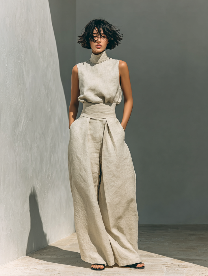 Maria - Tanktop met Ruime Katoenen Broek