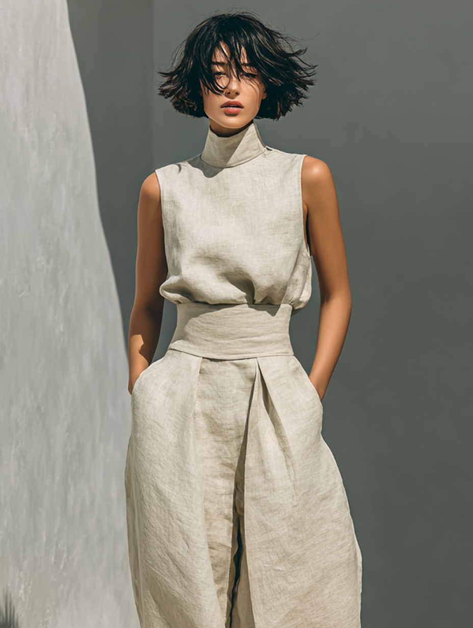 Maria - Tanktop met Ruime Katoenen Broek