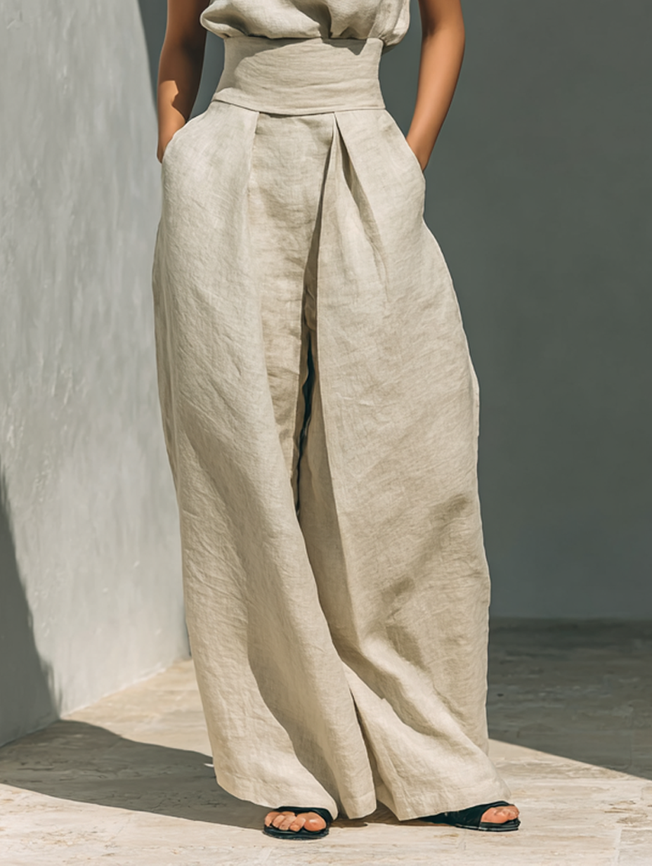 Maria - Tanktop met Ruime Katoenen Broek