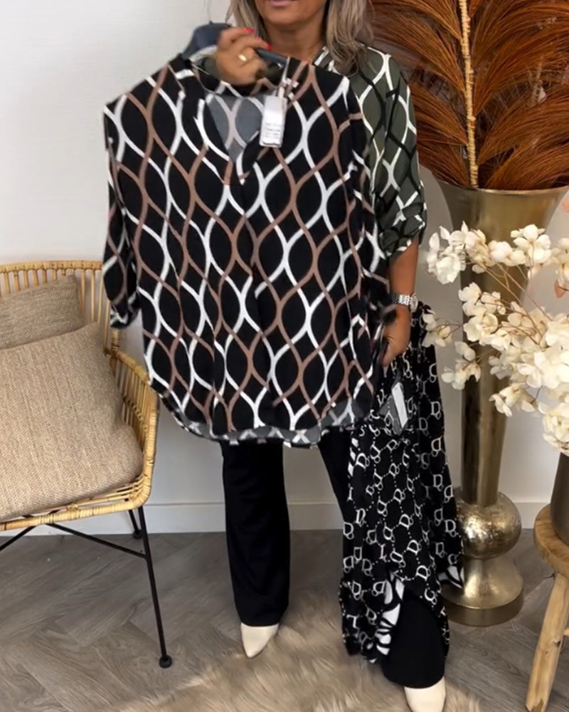 Noor – Blouse met Grafische Print