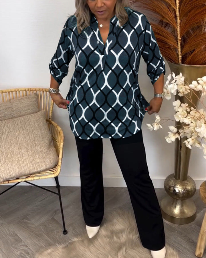 Noor – Blouse met Grafische Print