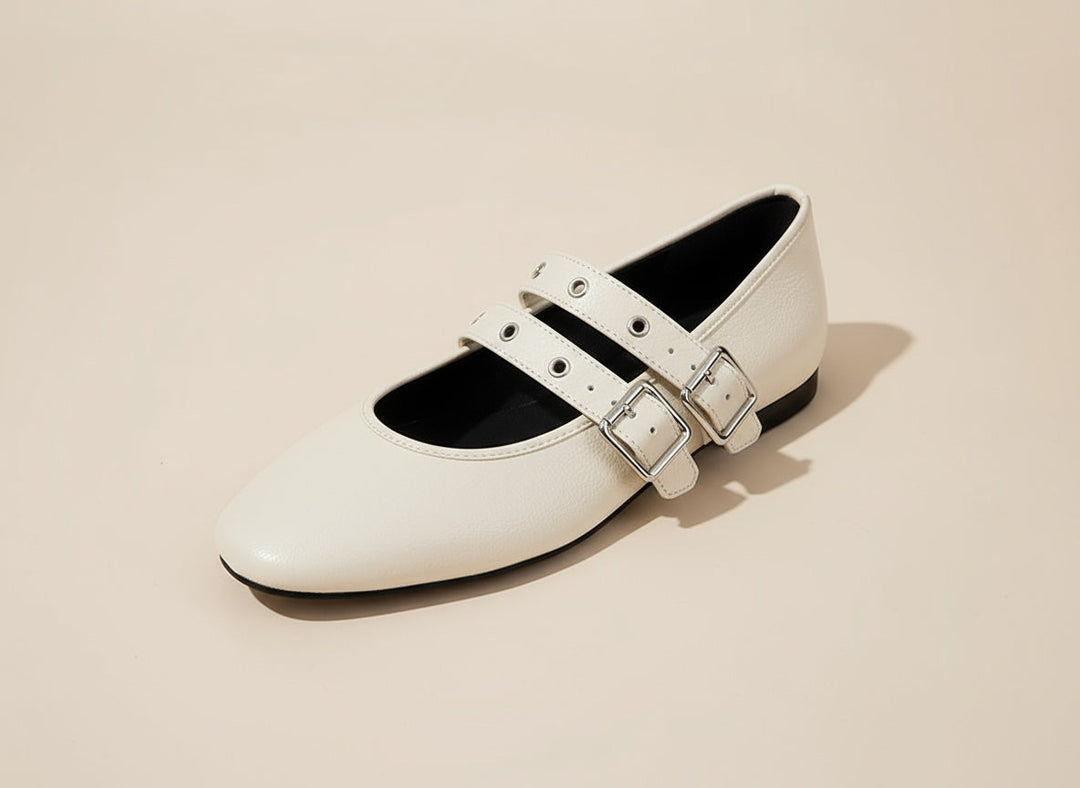 Ivy | Dubbele Gesp Ballerina's