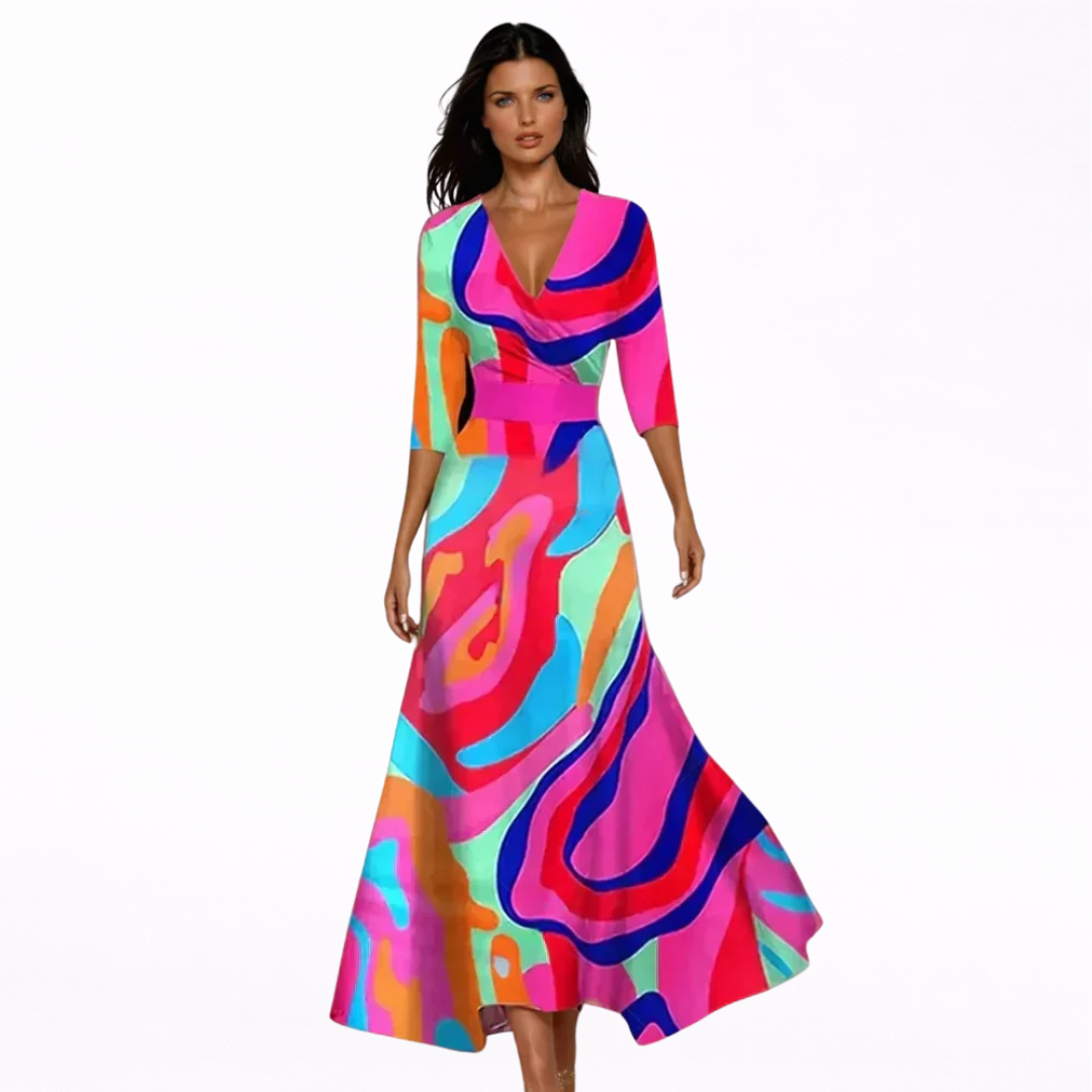 Emilia | Maxi Jurk met Elegante Bloemenprint