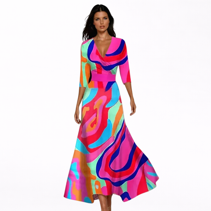 Emilia | Maxi Jurk met Elegante Bloemenprint