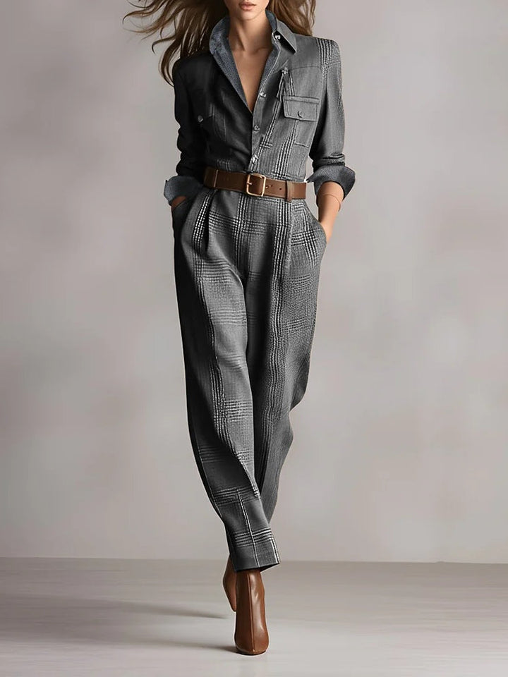 Anna™ || Elegant Checkered Jumpsuit