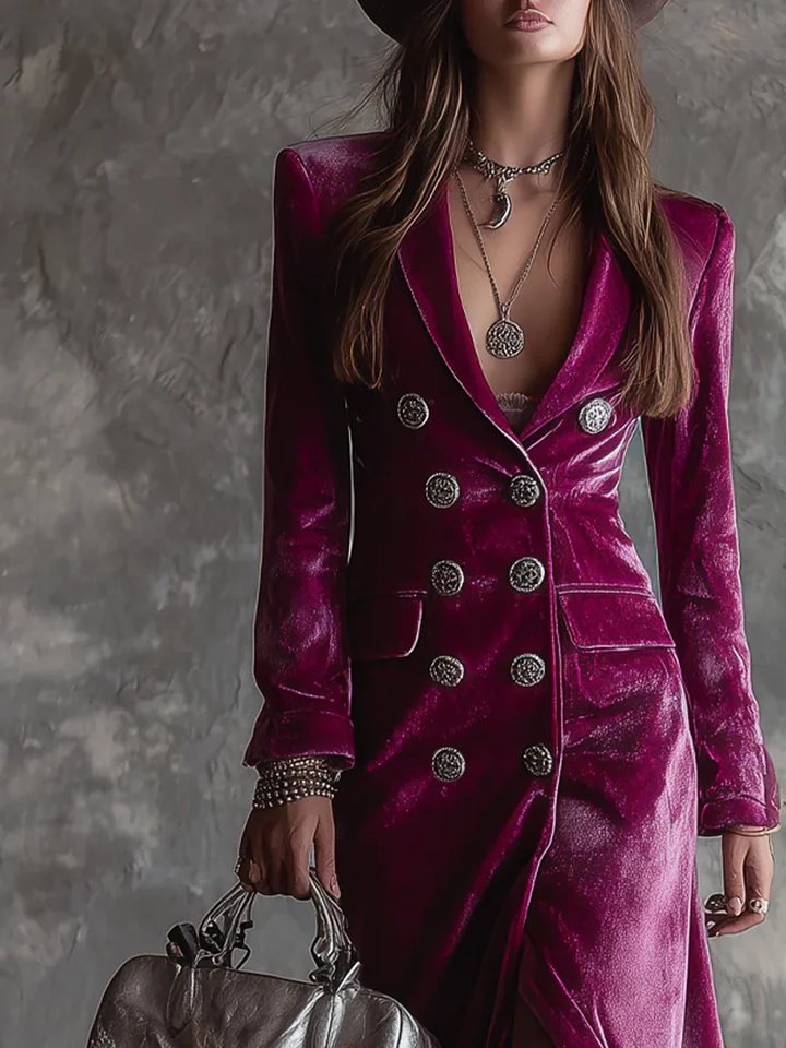 Vera™ | Fluwelen Blazer Maxi Jurk