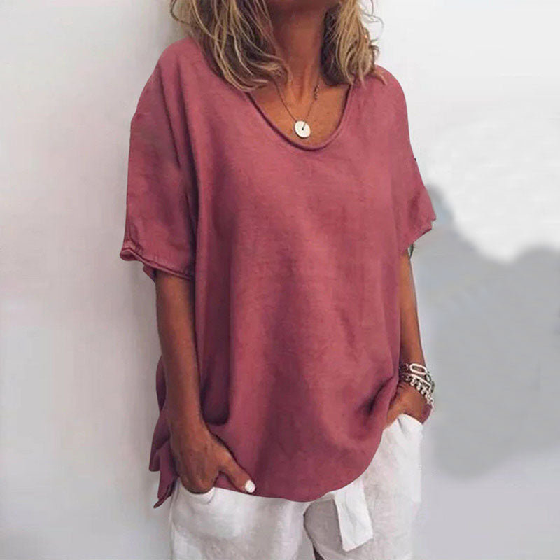 QUINA EN VEELZIJDIGE LINNEN BLOUSE