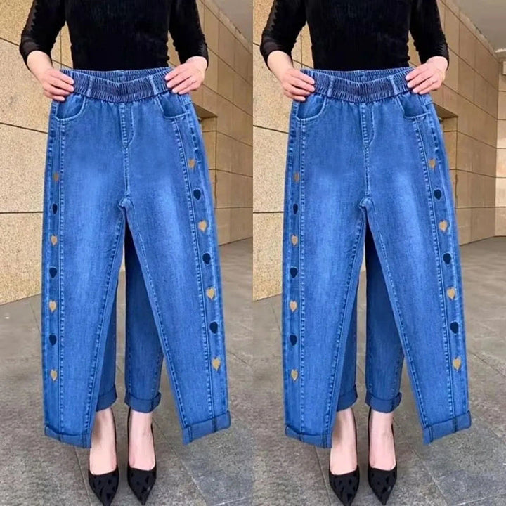 Soraya - Elastische Jeans met Borduurwerk