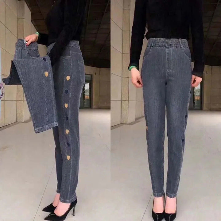 Soraya - Elastische Jeans met Borduurwerk